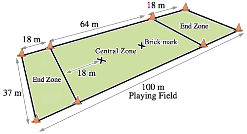 Flying Disc Ultimate Field sizes measurements